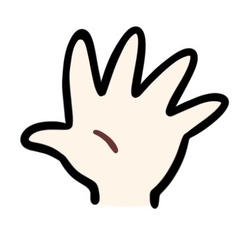 ５の手　パー ５,数字,数,パー,じゃんけん,手,手のひら,イラスト,シンプル,アイコンのイラスト素材