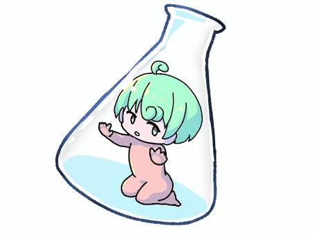 ホムンクルスの子ども ホムンクルス,人造人間,試験管ベイビー,フラスコの小人,ファンタジー,trpg,キャラクター,キャラ,sdキャラ,ちびキャラのイラスト素材
