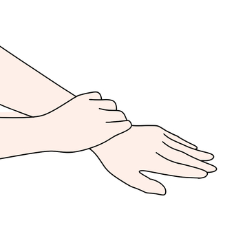 手洗い（手首を洗う動作） 手洗い,手首,洗う,感染予防,医療,介護,手指,衛生,清潔,風邪予防のイラスト素材