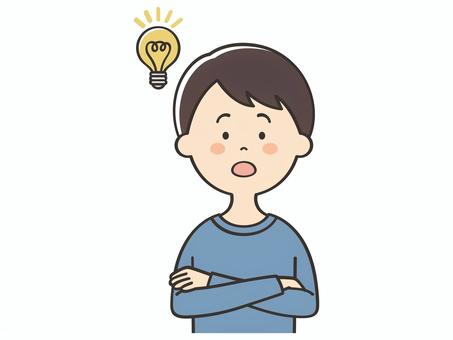 納得する男性 納得する男性 ひらめく,ひらめき,アイデア,思いつく,解決,理解,納得,わかる,男性,男のイラスト素材