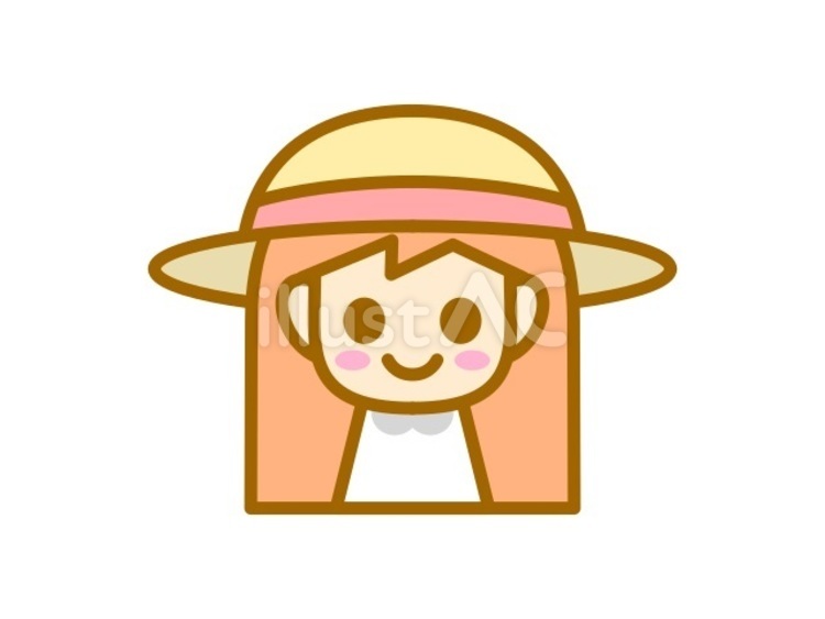 帽子をかぶった女の子　麦わら 麦わら帽子,女の子,帽子のイラスト素材