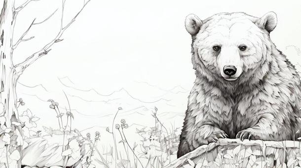 Illustration, ein bär, wild, tier, 