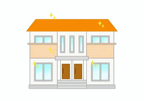 新築・リフォーム済みのピカピカのアパート 新築,リフォーム,ピカピカ,きれい,星,キラキラ,住宅,アパート,家,洋風のイラスト素材