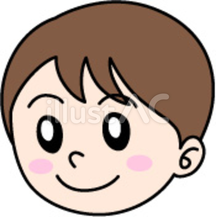 男の子 頭部,兄弟,左向きのイラスト素材