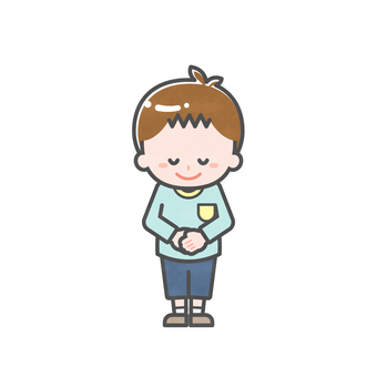 ミニ_単体_私服の男児08 男児,こども,幼児,園児,幼稚園,保育園,小学生,私服,プライベート,全身のイラスト素材