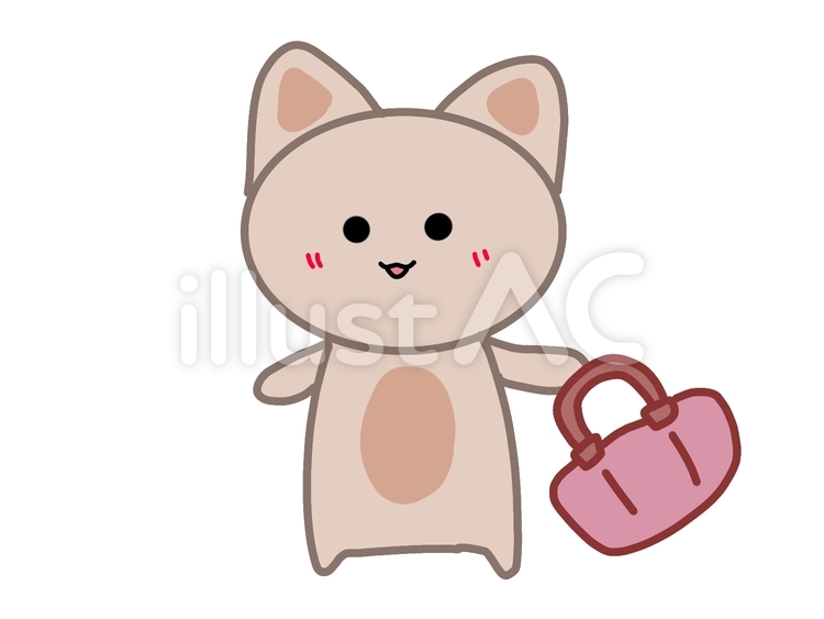 手提げバックを持つネコ ネコ,動物,可愛いのイラスト素材
