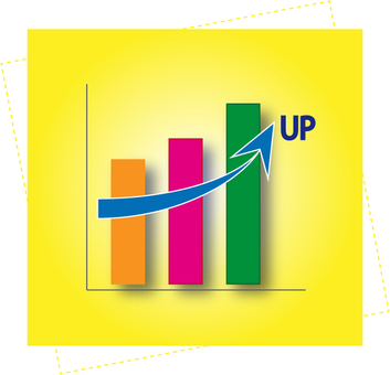 業績アップアイコン 業績,グラフ,up,売上,成果のイラスト素材