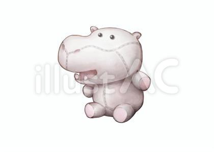 カバ ぬいぐるみイラスト