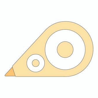修正テープ（線ありオレンジ） 修正,テープ,のり,文房具,消す,貼る,オレンジ,イラスト,素材,線ありのイラスト素材