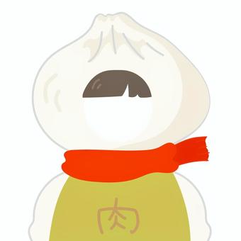 肉まんの顔はめパネル(髪あり) 顔,顔はめ,パネル,顔はめパネル,肉まん,肉,キャラクター,オリジナル,ベクターのイラスト素材