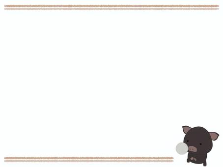 バレーボール_豚 バレーボール,ブタ,黒豚,動物,かわいい,スポーツ,フレームのイラスト素材