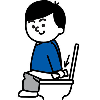 お尻を拭く 子ども トイレ動作 視覚支援 トイレ,動作,子ども,男の子,生活動作,生活習慣,手順,生活,幼児,保育のイラスト素材