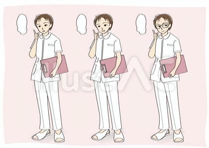 白衣を着た若い女性_①