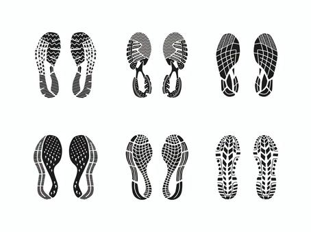 Shoe mark set 4, running shoes, marathon shoes, footprints, JPG, PNG and AI