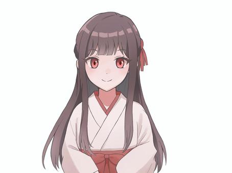 巫女 キャラクター,女の子,可愛い,人物,少女,女性,アイコン,フリーアイコン,美人,イラストのイラスト素材