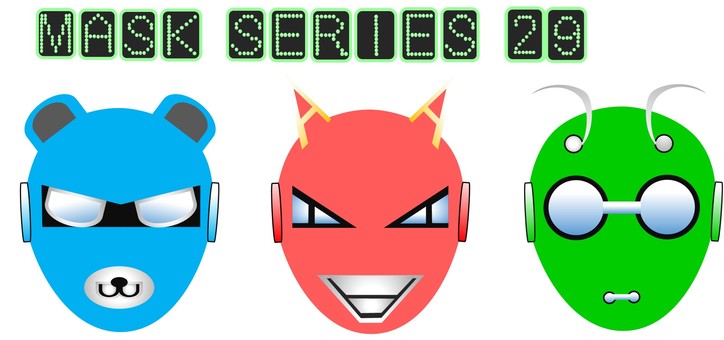 マスク シリーズ29 お面,かぶりもの,仮面,夏,祭り,夜店,マスク,秋,キャラクター,ワンポイントのイラスト素材