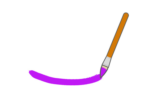 Paint brush (purple), pen, brush, paints, JPG and PNG