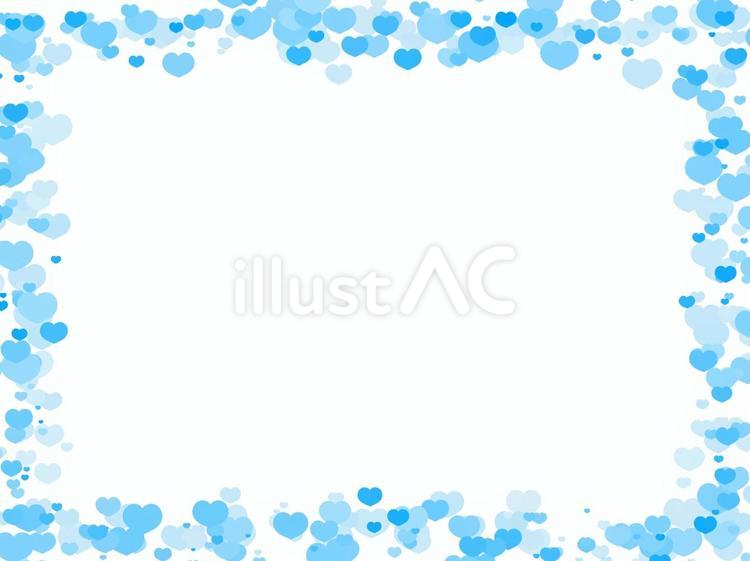 ハート枠5 ハート,青,愛情のイラスト素材
