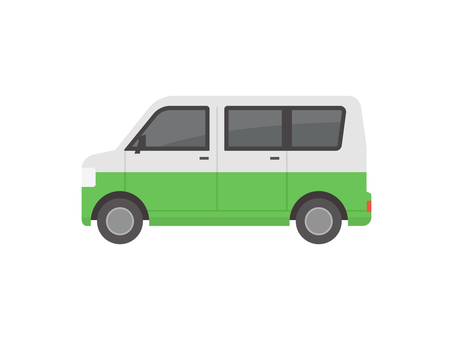 軽バン,自動車 軽バン,シンプル,フラット,アイコン,自動車,ベクター,乗り物,車,運転,横向きのイラスト素材