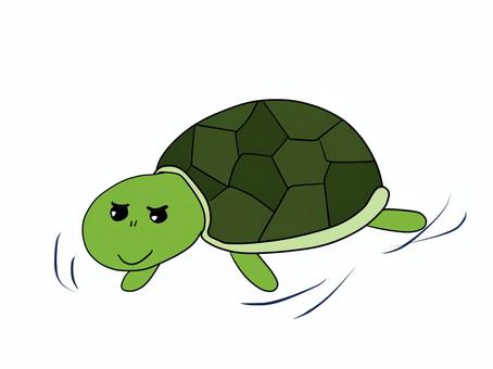 焦らず慌てずゆっくり進む 焦らず,慌てず,ゆっくり,亀,かめ,のんびり,遅い,進み,歩み,焦らないのイラスト素材
