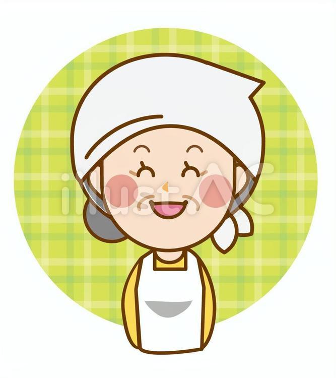 エプロンを着た中年の女性 人物,女性,働く人のイラスト素材