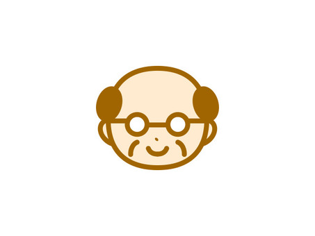 めがねのおじさんの顔　ノーマル おじさん,顔,人物,大人,男性のイラスト素材