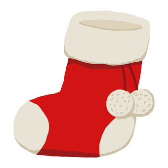 クリスマス靴下 クリスマス,靴下,赤,クリスマスプレゼント,手書き,かわいい,オーナメント,飾り,ツリー飾り,ソックスのイラスト素材