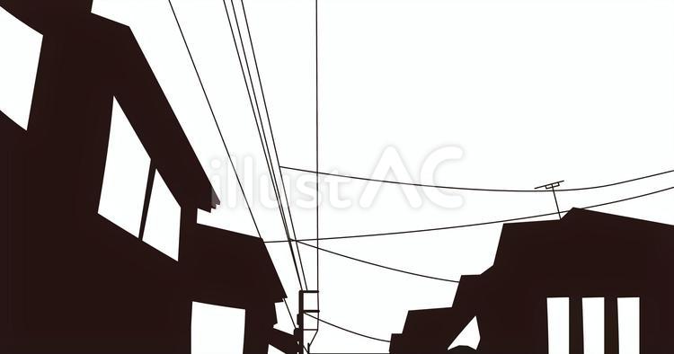 住宅地シルエット 住宅地,屋根,窓のイラスト素材