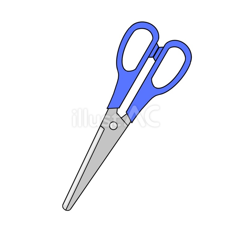 はさみ青 はさみ,文房具,事務用品のイラスト素材