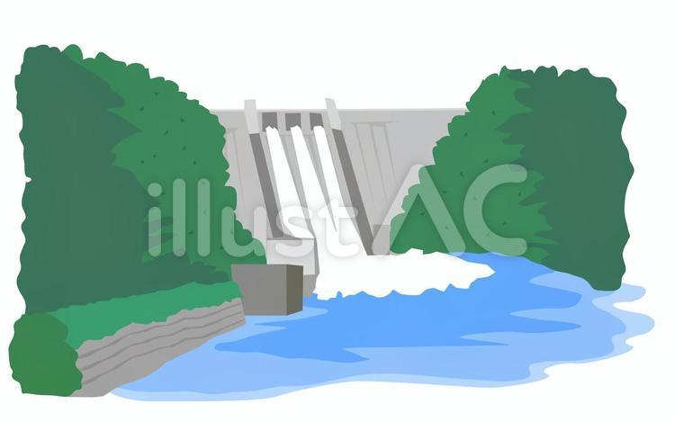 ダム tomorrow,cs3,ダム湖のイラスト素材