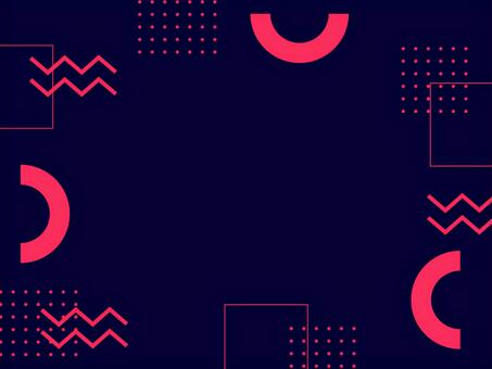 メンフィスフレーム33-4 メンフィス,フレーム,背景,図形,幾何学,シンプル,ドット,パターン,四角形,半円のイラスト素材