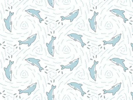 パターン画像 イルカ パターン画像 イルカ イルカ,手描き,レトロのイラスト素材