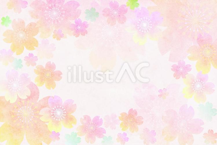 桜の花の和風背景ピンクの春フレーム かわいい,ピンク,フレームのイラスト素材