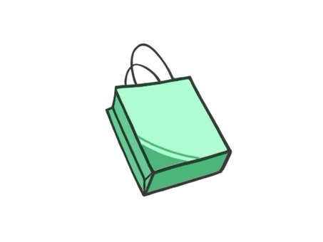 ショッピングで買ったものを入れる買い物袋 ショッピング,お買い物,買い物袋,袋,入れ物,手描き,シンプル,入れる,持ち運び,贈答のイラスト素材