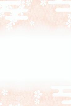 可愛い桜和柄葉書（縦） 葉書,縦,和柄のイラスト素材