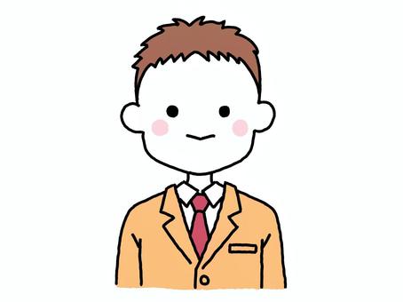 男子中高生（バストアップ） 中学生,高校生,男子,バストアップ,笑顔,手描き,シンプル,線画,人物のイラスト素材