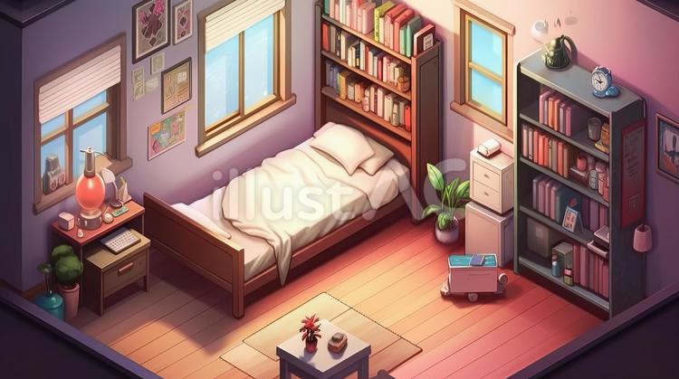 一人暮らしの部屋 部屋,建物,家のイラスト素材