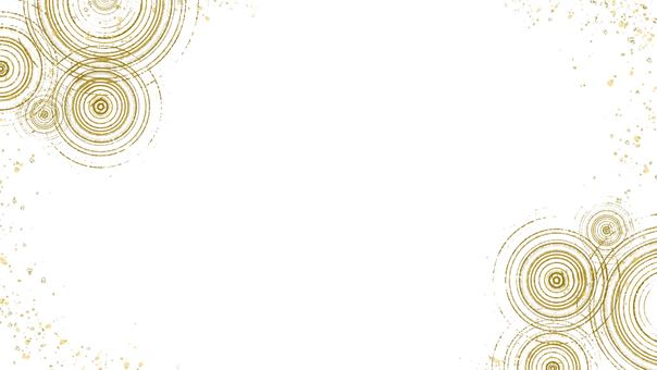 和風な雰囲気のフレーム背景（波紋③） 豪華,ゴールド,波紋,金箔,フレーム,お洒落,綺麗,和,モダン,お品書きのイラスト素材