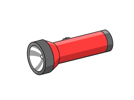 防災対策などに必要な懐中電灯 懐中電灯,ライト,光る,照らす,災害対策,備え,防災,明るい,防災グッズ,アウトドアのイラスト素材