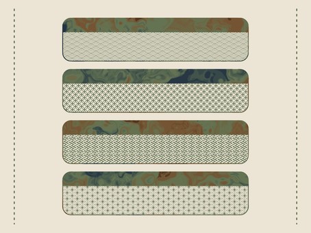 和柄とマーブルのモスグリーンバナーセット マーブル,バナー,セット,抽象,緑,茶色,青,グレー,和柄,麻の葉のイラスト素材