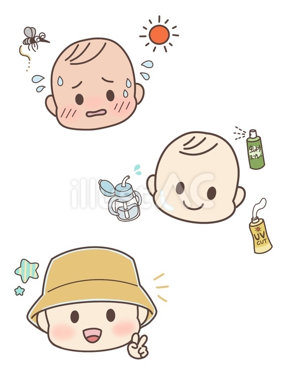 こどもの夏対策 夏,対策,熱中症のイラスト素材
