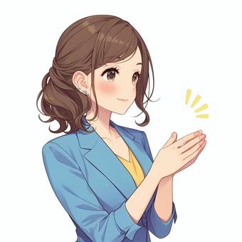 Business woman α2 clapping, people, female, cute, JPG and PNG