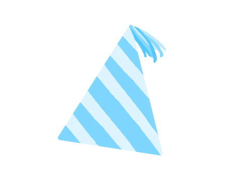 水色のストライプパーティー帽子