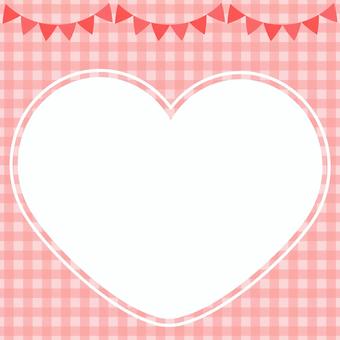 ハートとギンガムチェックの背景