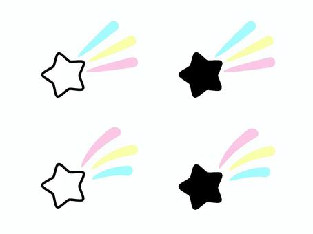 Illustration, shooting star, simple, flat, 