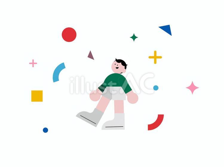 歩いている男の子 男の子,子ども,児童のイラスト素材