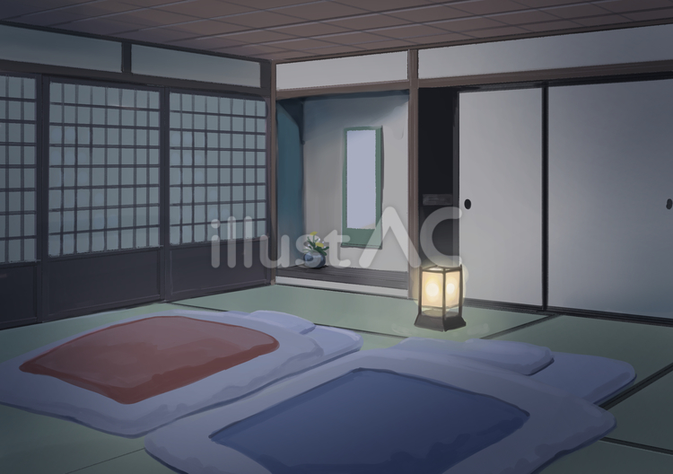 和室(消灯、押入れ開) 和室,日本家屋,部屋のイラスト素材