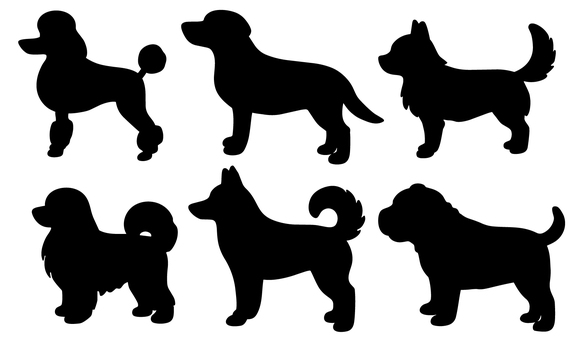 #3362犬 犬,愛犬,動物,ワンポイント,シルエット,黒,シンプル,ペット,ドッグ,形のイラスト素材