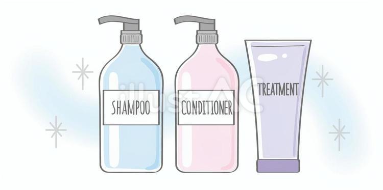 ヘアケア用品 ヘアケア,シャンプー,トリートメントのイラスト素材