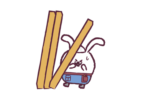 あたる 木材,木,傾く,あたる,働く,労働,仕事,スタッフ,従業員,ヘルメットのイラスト素材